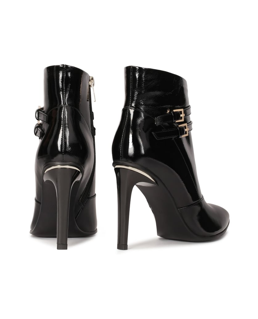 Kazar-Klassische-schwarze-Lacklederstiefel-mit-Stilettoabsatz-schwarz