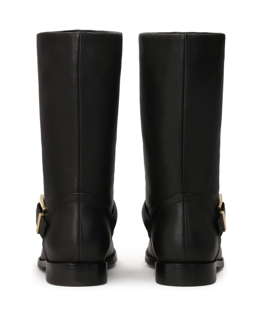 Kazar-Flache-Schlupfstiefel-aus-schwarzem-Leder-schwarz