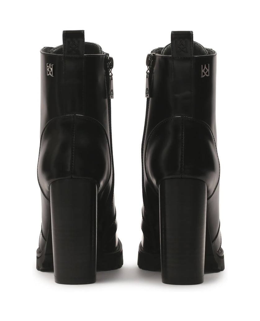 Kazar-Schnürstiefel-aus-Leder-auf-einem-hohen-Pfosten-schwarz