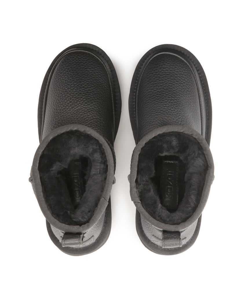 Kazar-Schneestiefel-aus-Leder-mit-Wollisolierung-schwarz