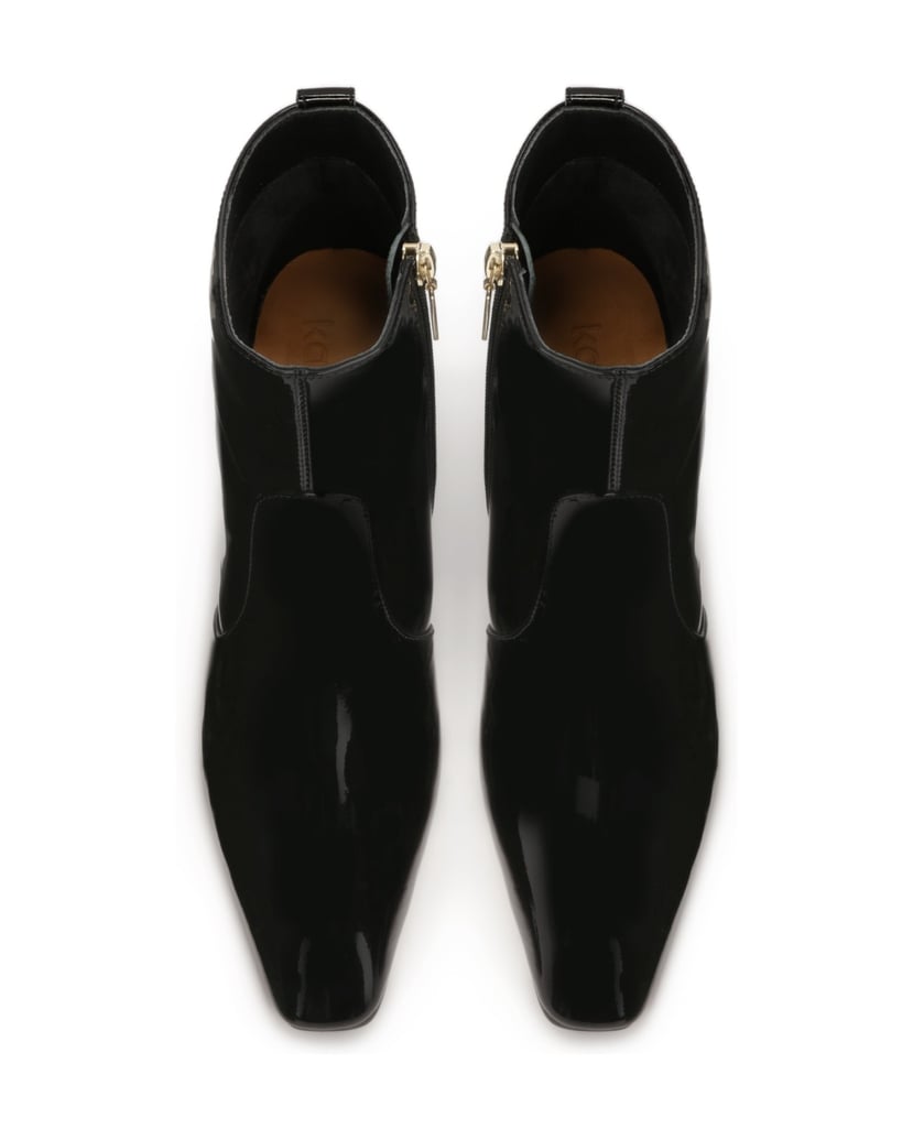 Kazar-Lacklederstiefel-mit-verlängerter,-abgeschnittener-Zehe-schwarz