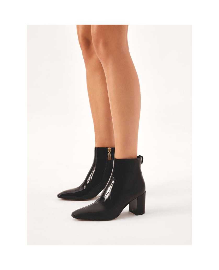 Kazar-Lacklederstiefel-mit-verlängerter,-abgeschnittener-Zehe-schwarz