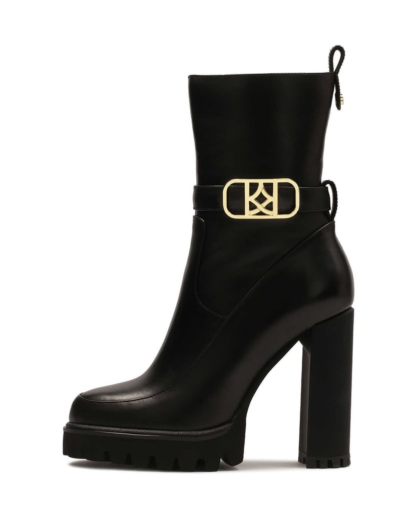 Kazar-Schwarze-KAZAR-Stiefel-mit-Monogramm-auf-einem-Pfosten-schwarz