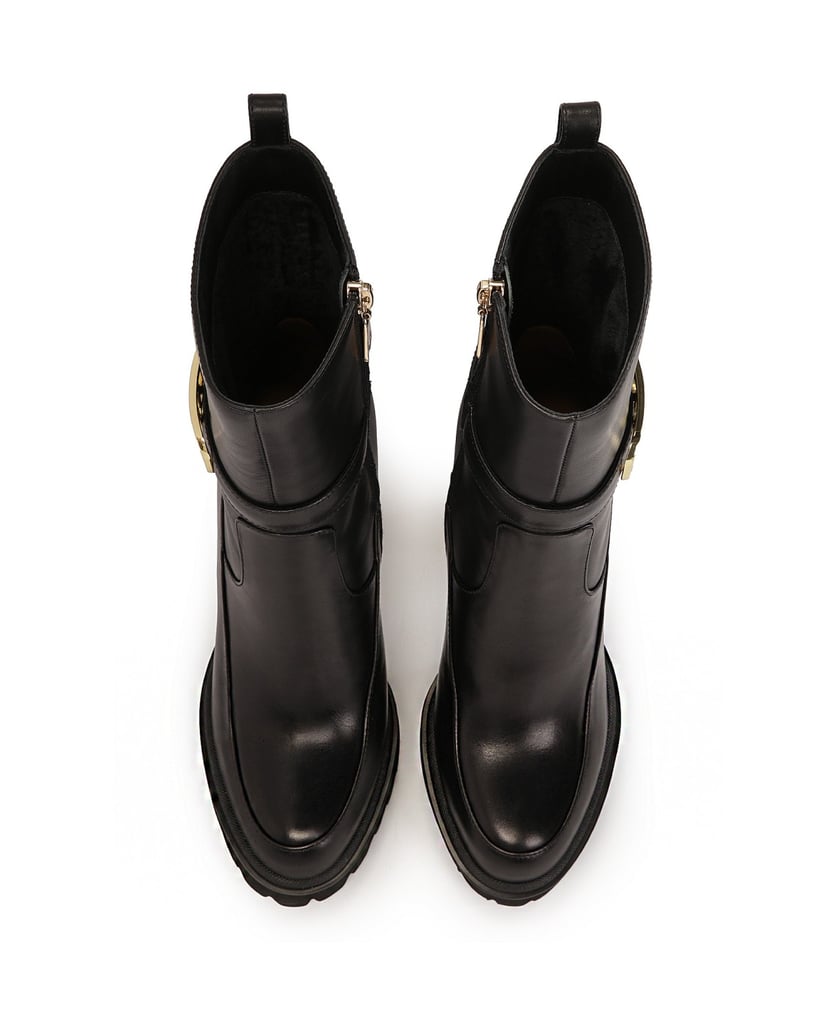 Kazar-Schwarze-KAZAR-Stiefel-mit-Monogramm-auf-einem-Pfosten-schwarz