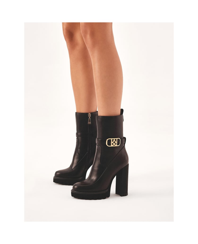 Kazar-Schwarze-KAZAR-Stiefel-mit-Monogramm-auf-einem-Pfosten-schwarz