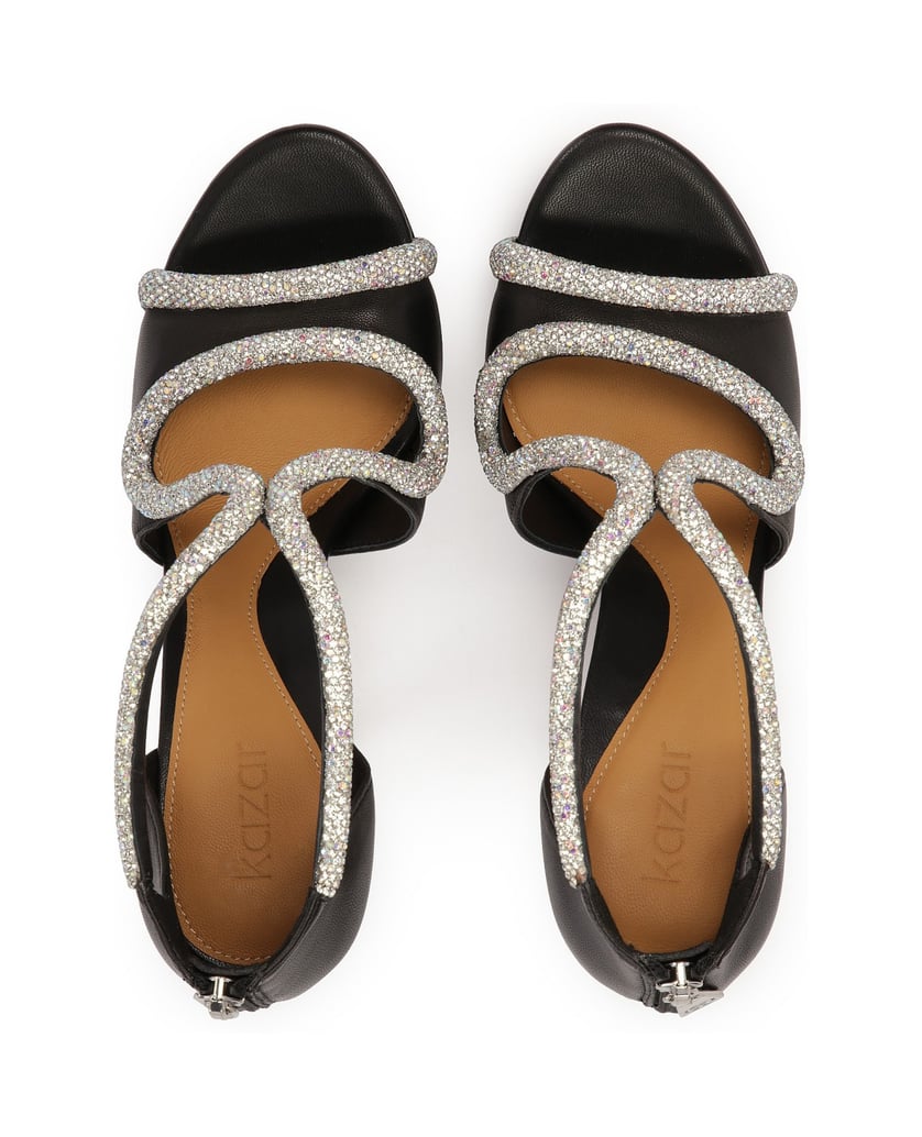 Kazar-Schwarze-formelle-Sandalen-mit-silbernen-Kristallen-schwarz