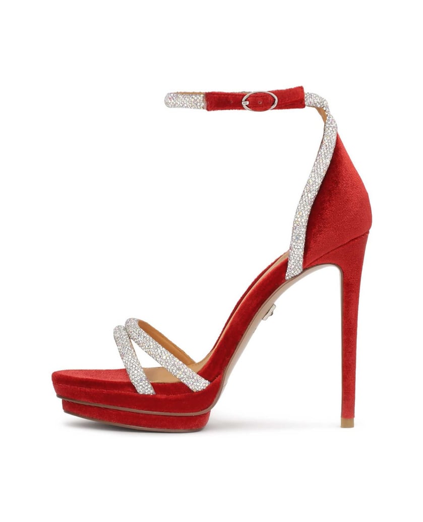 Kazar-Rote-Sandalen-mit-glänzenden-Riemen-rot