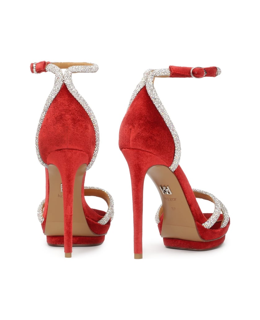 Kazar-Rote-Sandalen-mit-glänzenden-Riemen-rot