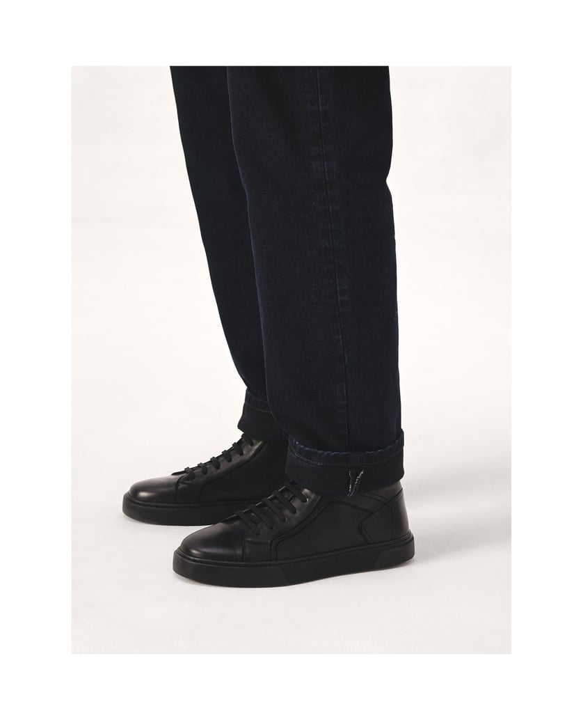 Kazar-Bequeme-schwarze-Herren-Sneaker-mit-hohem-Schaft-schwarz
