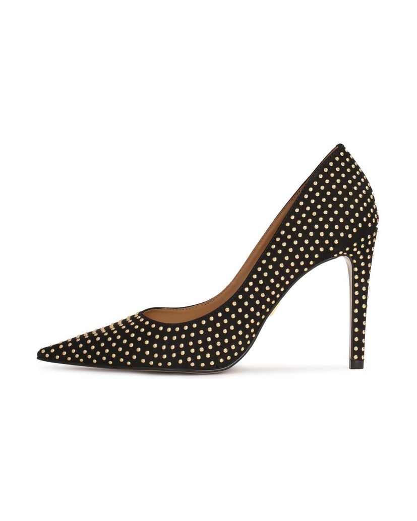 Kazar-Schwarze-Wildlederpumps-mit-goldenen-Nieten-schwarz