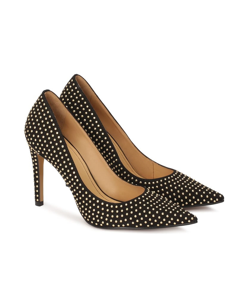 Kazar-Schwarze-Wildlederpumps-mit-goldenen-Nieten-schwarz