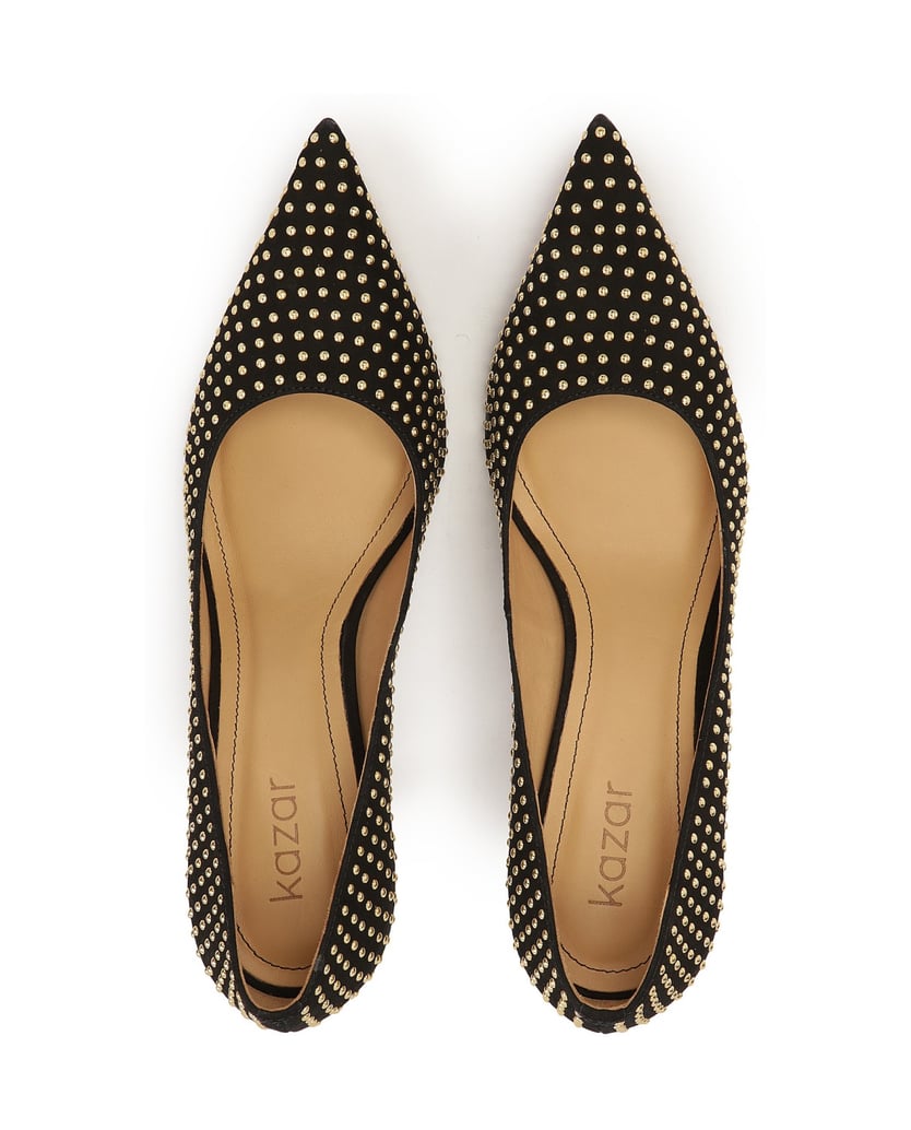 Kazar-Schwarze-Wildlederpumps-mit-goldenen-Nieten-schwarz