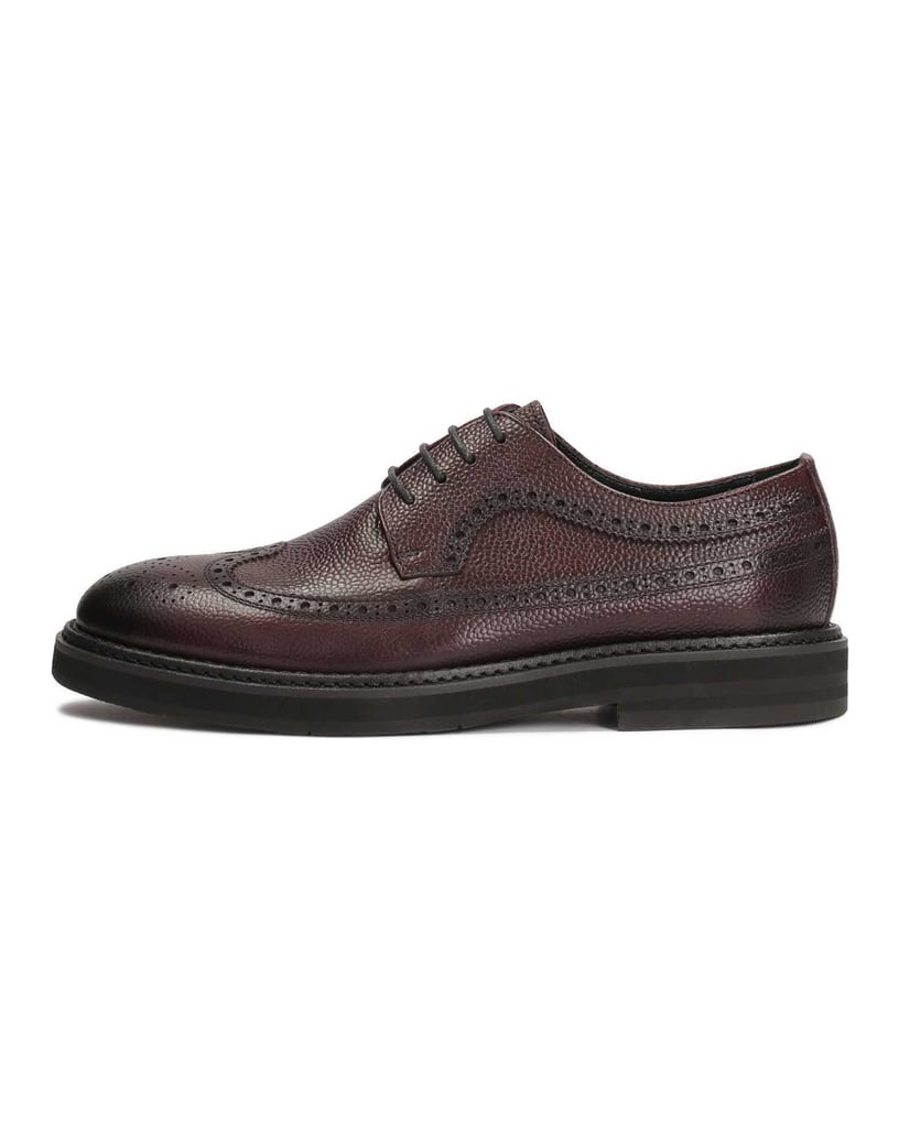 Kazar-Kastanienbraune-Brogue-Schuhe-aus-Naturleder-rot
