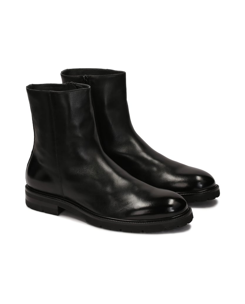 Kazar-Schwarze-Lederstiefel-mit-minimalistischem-Schaft-schwarz