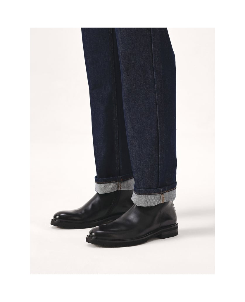 Kazar-Schwarze-Lederstiefel-mit-minimalistischem-Schaft-schwarz