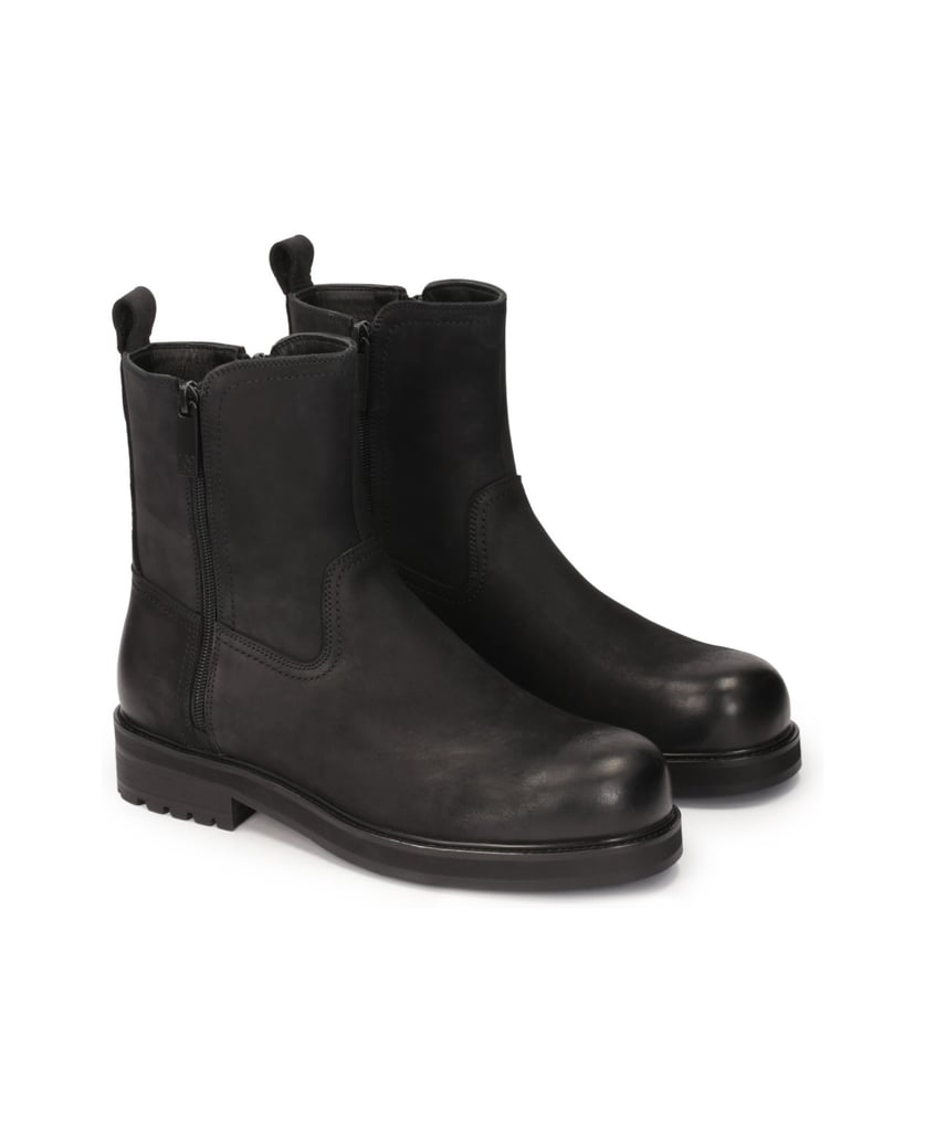 Kazar-Schwarze-Herrenstiefel-aus-kombinierten-Materialien-schwarz