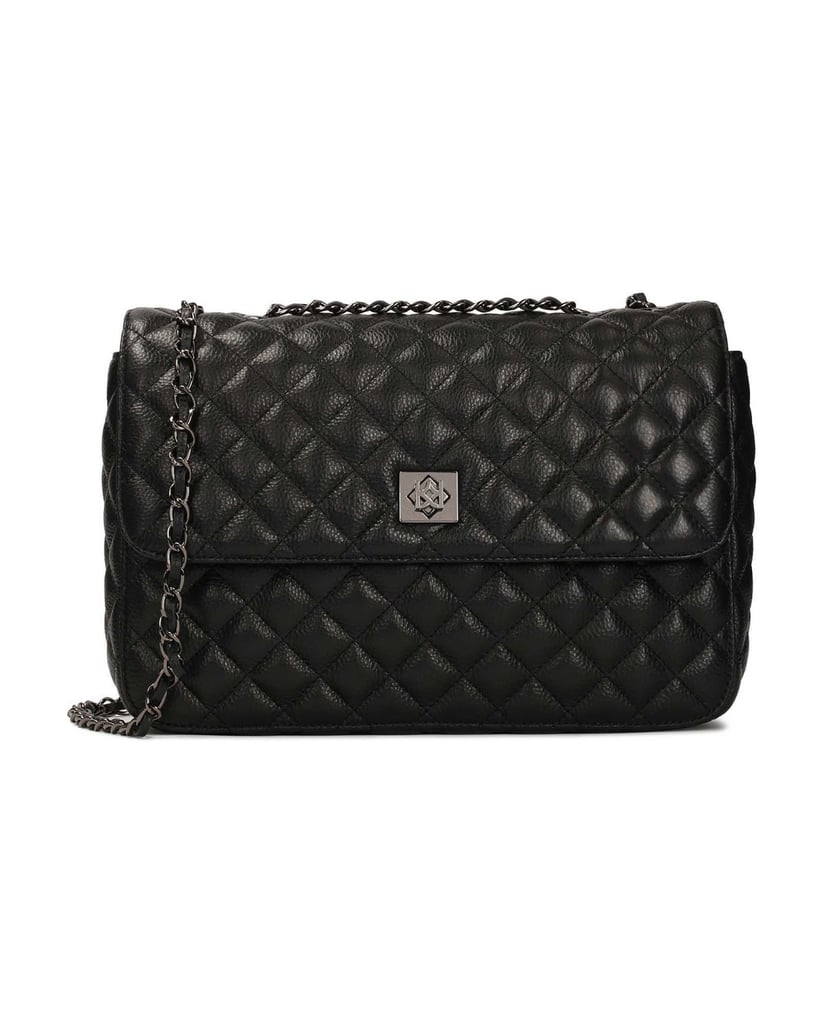 Kazar-Große-gesteppte-Handtasche-mit-Kette-schwarz