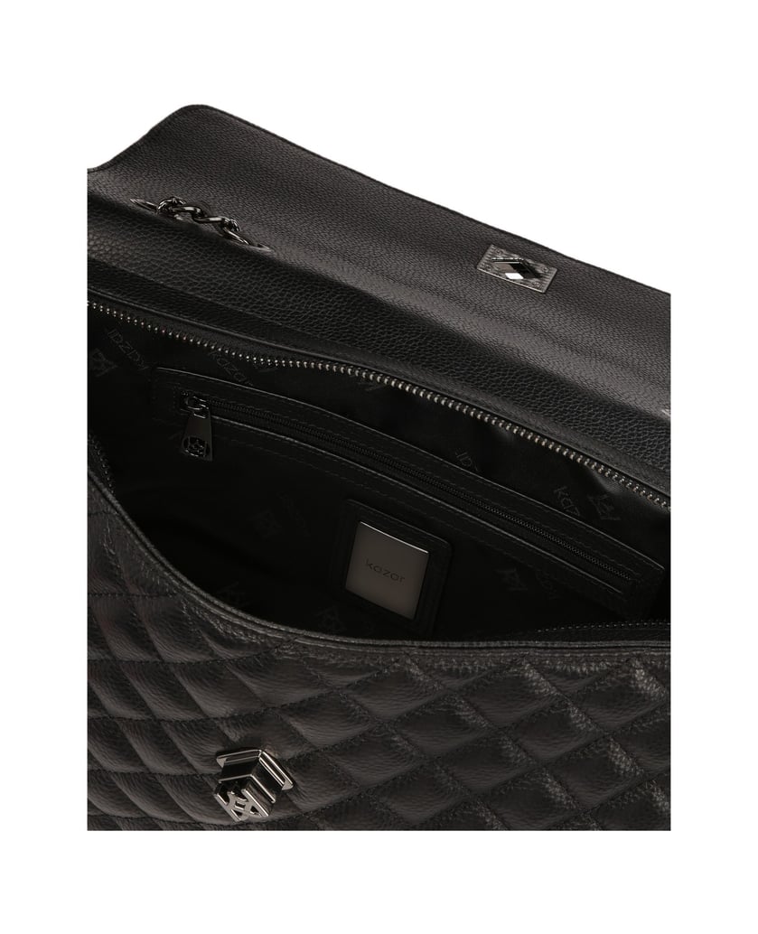 Kazar-Große-gesteppte-Handtasche-mit-Kette-schwarz