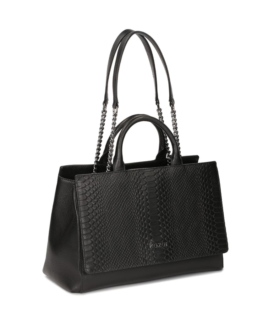 Kazar-Schwarze-Handtasche-mit-ungewöhnlicher-Form-schwarz