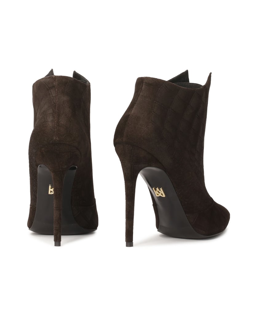 Kazar-Braune-Stiefel-aus-geprägtem-Wildleder-dunkelbraun