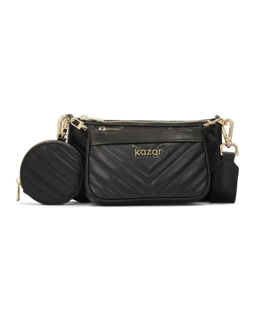 Kazar-3-in-1-Handtasche-an-einem-breiten-Riemen-schwarz