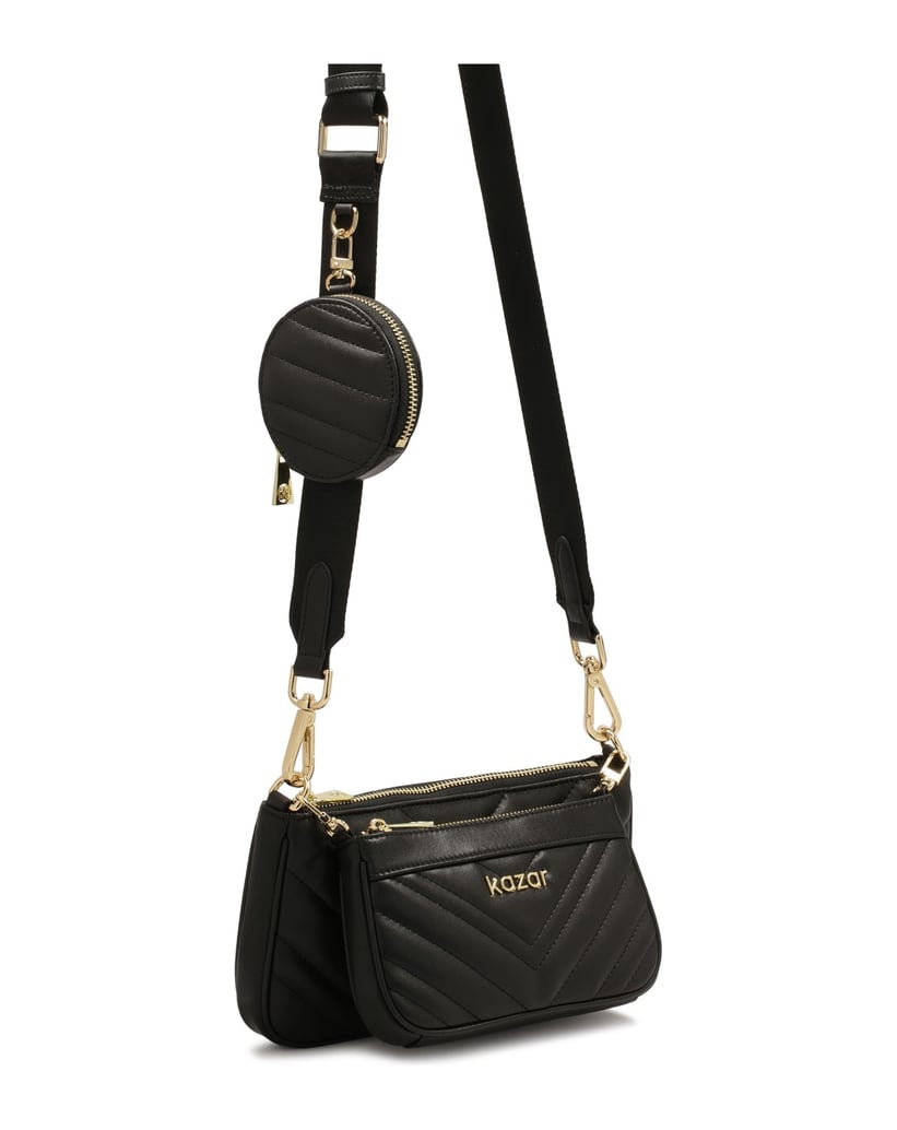 Kazar-3-in-1-Handtasche-an-einem-breiten-Riemen-schwarz