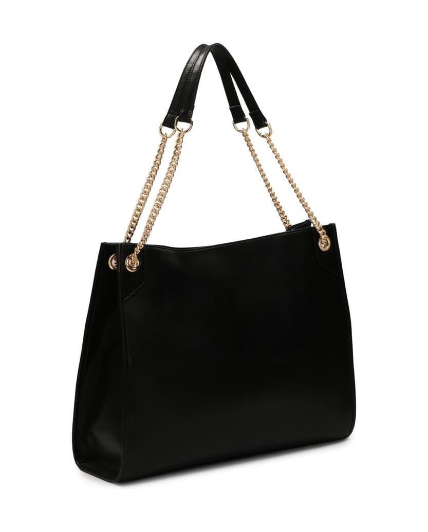 Kazar-Große-schlichte-Handtasche-mit-Schulterketten-schwarz