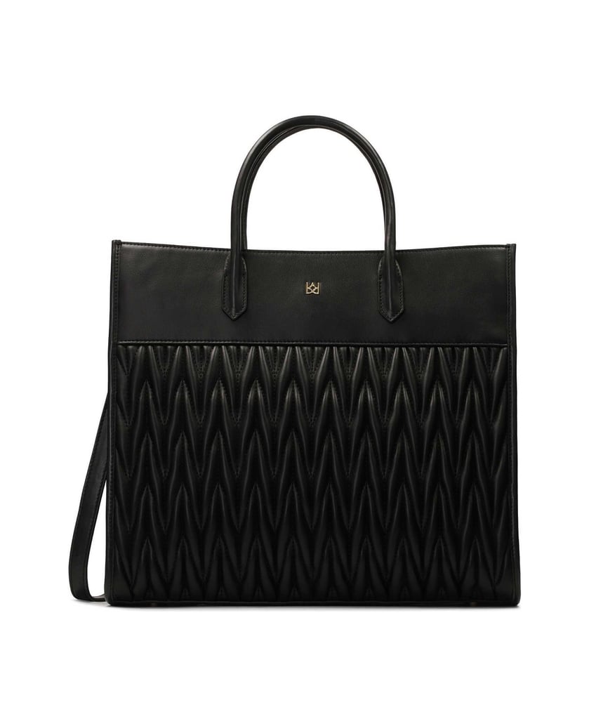 Kazar-Elegante-Business-Handtasche-mit-auffälliger-Steppung-schwarz