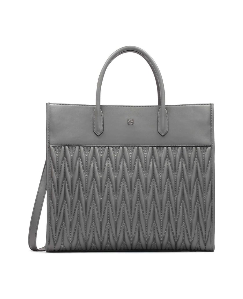 Kazar-Große-graue-Handtasche-mit-Griffen-und-gestepptem-Körper-grau