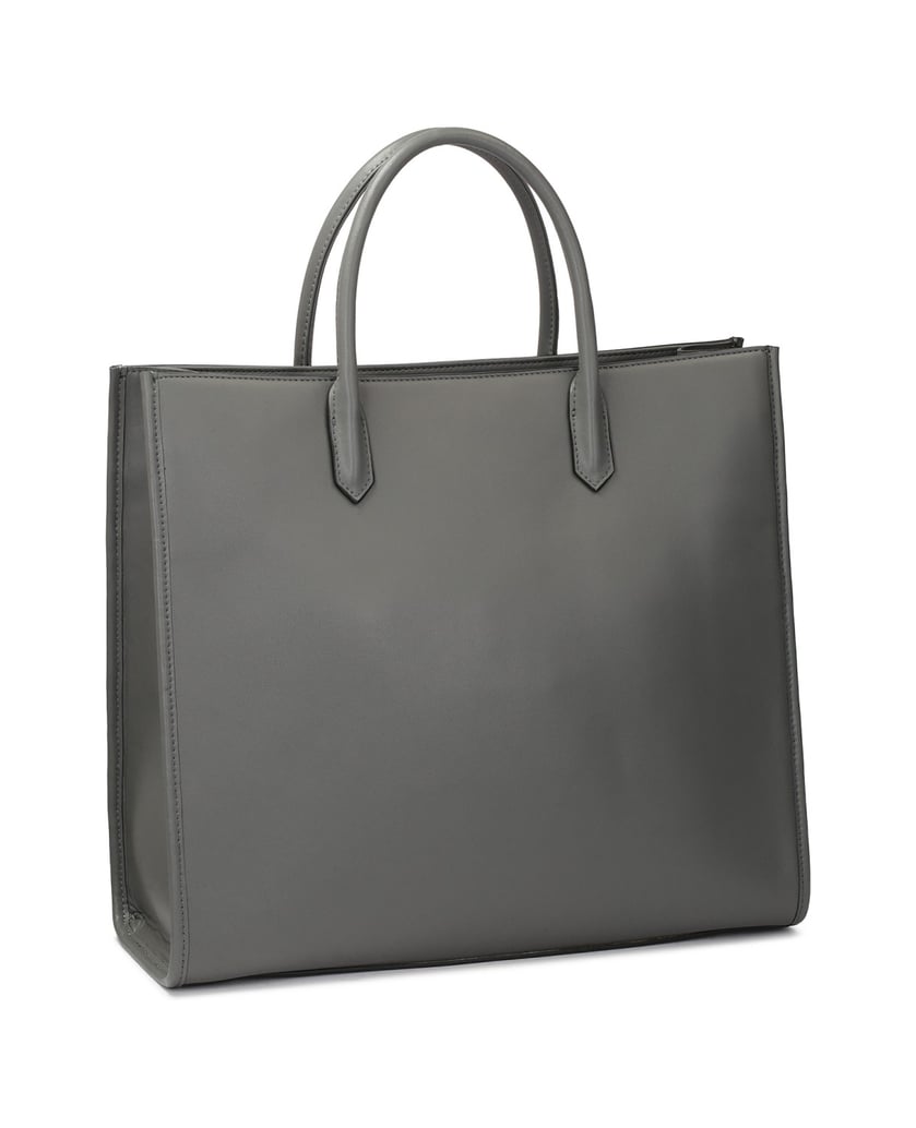 Kazar-Große-graue-Handtasche-mit-Griffen-und-gestepptem-Körper-grau