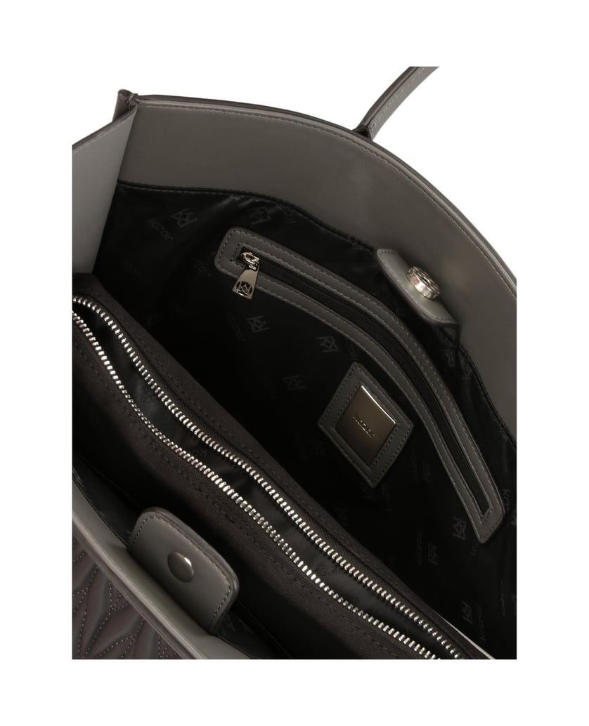 Kazar-Große-graue-Handtasche-mit-Griffen-und-gestepptem-Körper-grau