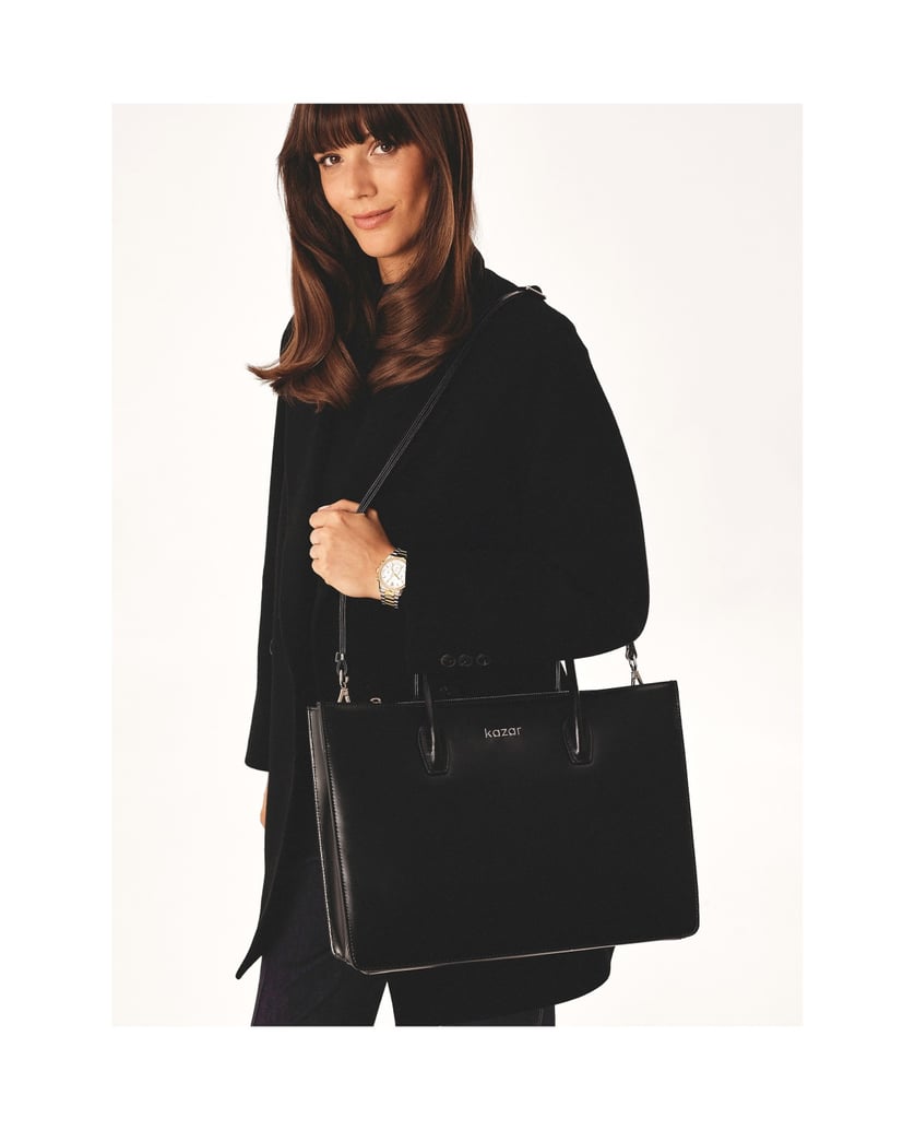 Kazar-Große-elegante-Handtasche-im-Minimalstil-schwarz