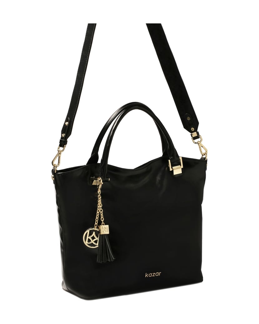 Kazar-Große-lässige-Lederhandtasche-schwarz