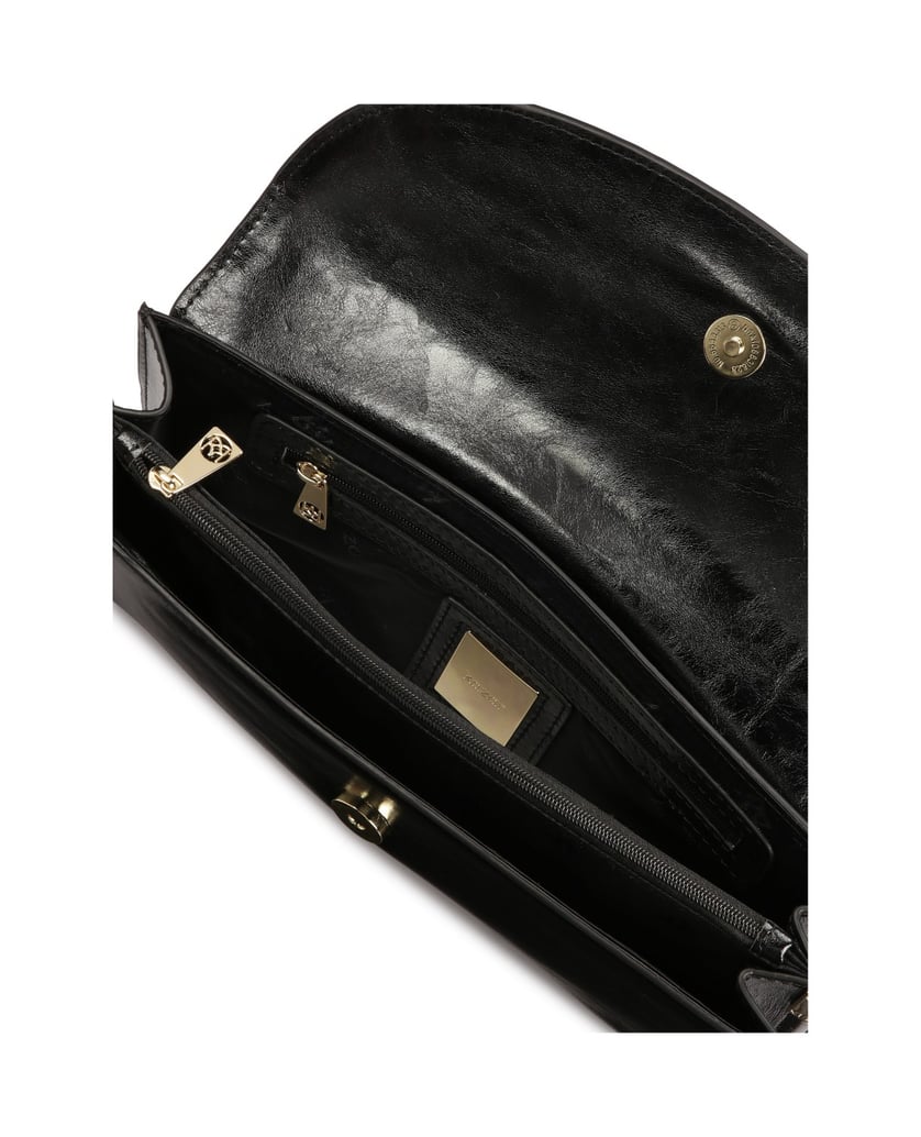 Kazar-Kleine-längliche-Handtasche-mit-zwei-Trägern-schwarz