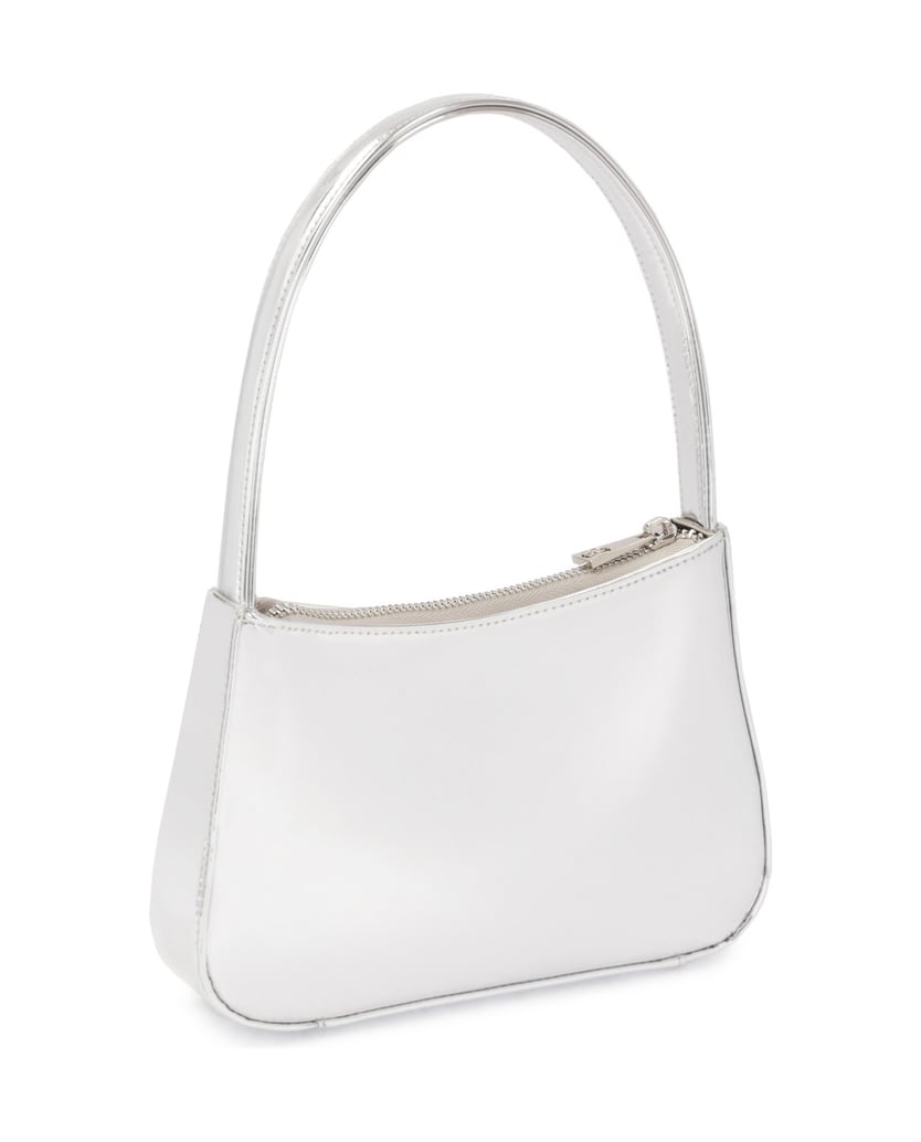 Kazar-Silberne-Baguette-Handtasche-aus-Leder-silber