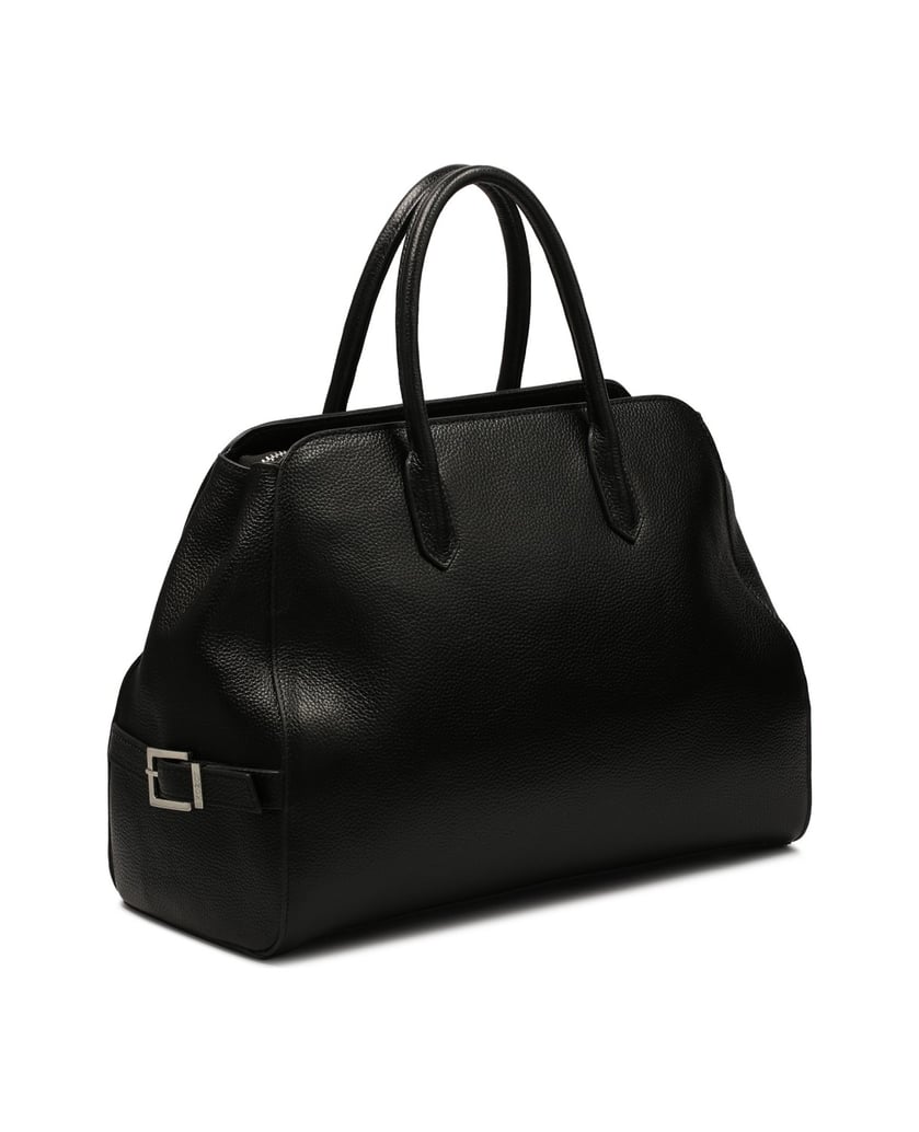 Kazar-Große-urbane-Handtasche-mit-minimalistischen-Griffen-schwarz