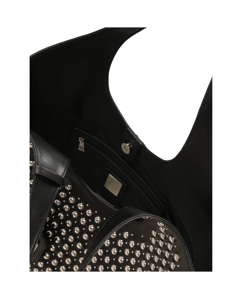 Kazar-Elegante-Umhängetasche-mit-silbernen-Strasssteinen-schwarz