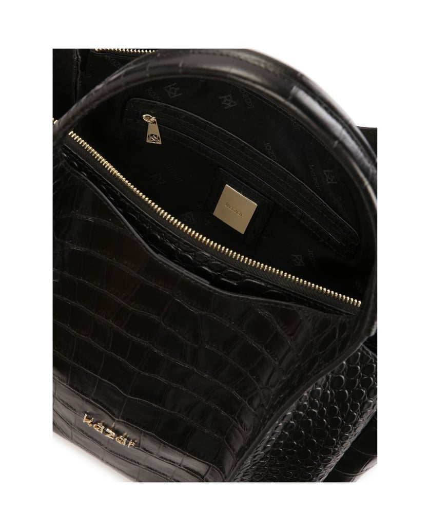 Kazar-Handtasche-in-Krokodillederoptik-schwarz