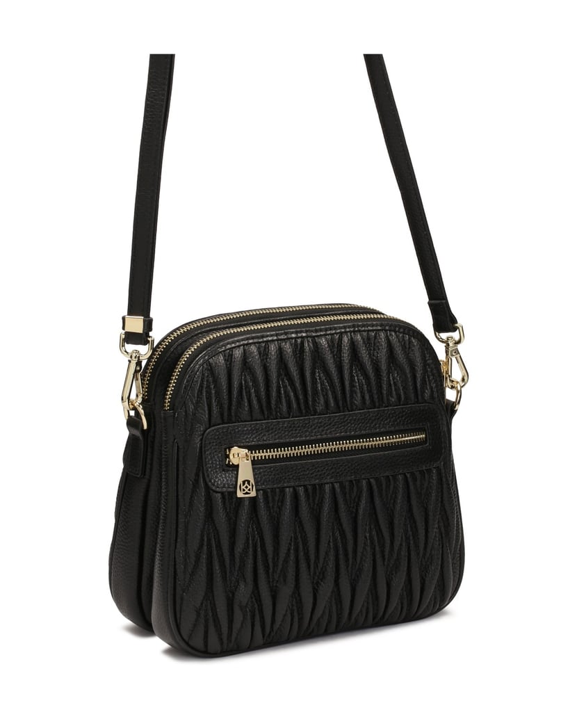 Kazar-Klassische-Gürtelposttasche-aus-Leder-schwarz