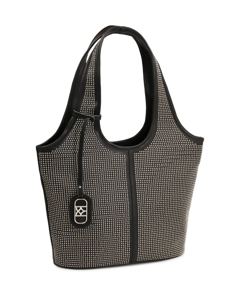 Kazar-Mit-kleinen-Metallnieten-verzierte-Hobo-Tasche-schwarz