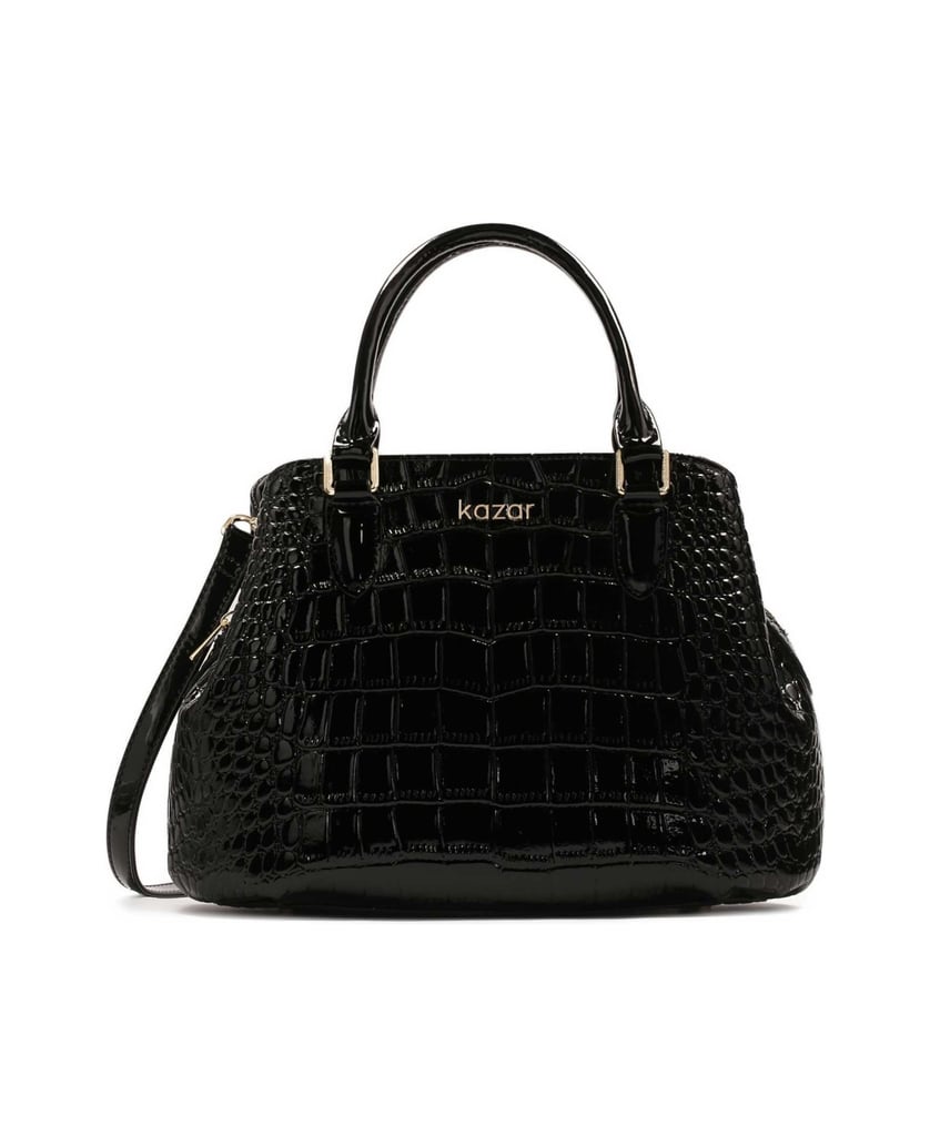 Kazar-Elegante-steife-Handtasche-mit-Griffen-schwarz