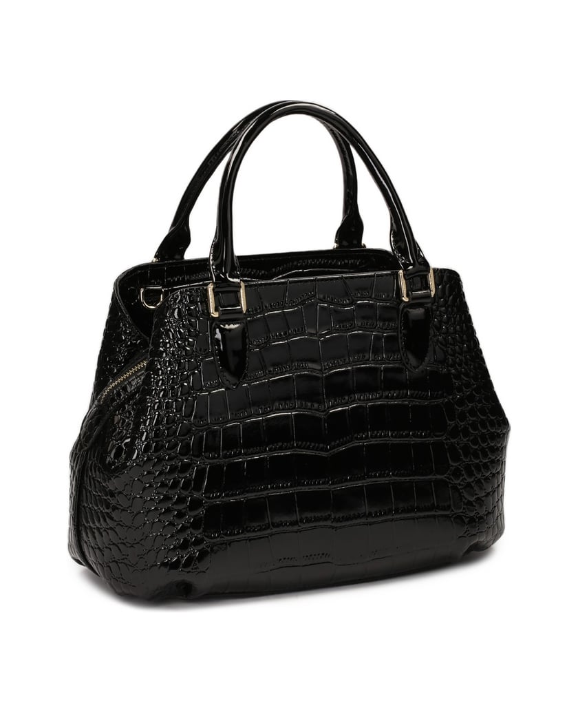 Kazar-Elegante-steife-Handtasche-mit-Griffen-schwarz