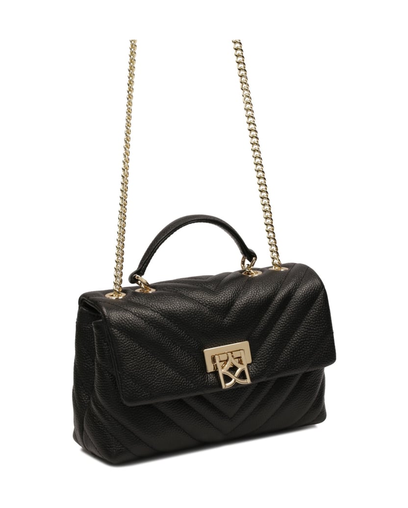Kazar-Kleine-gesteppte-Handtasche-mit-Zierschließe-schwarz