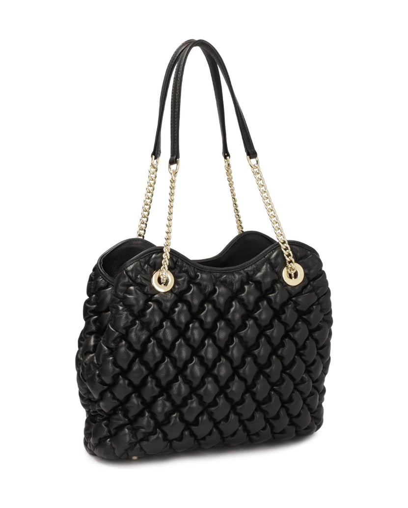 Kazar-Schwarze-Handtasche-mit-Steppmuster-und-Schulterketten-schwarz