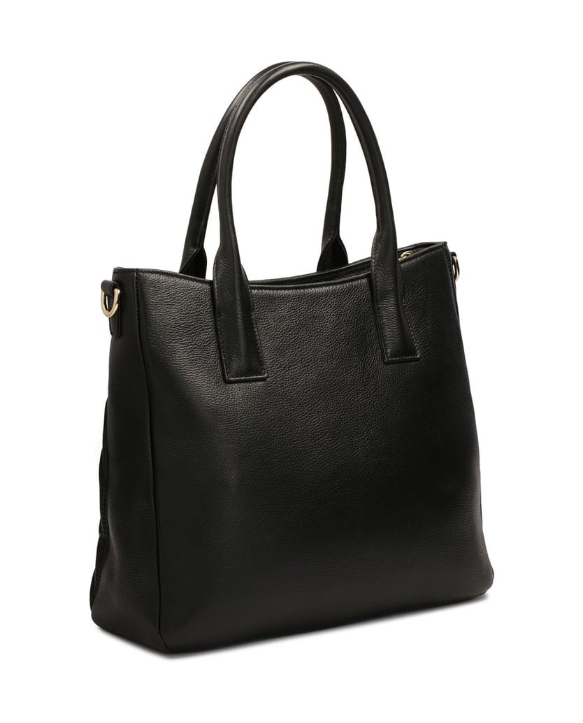 Kazar-Gesteppte-Handtasche-mit-Haltegriffen-und-Schlüsselring-schwarz