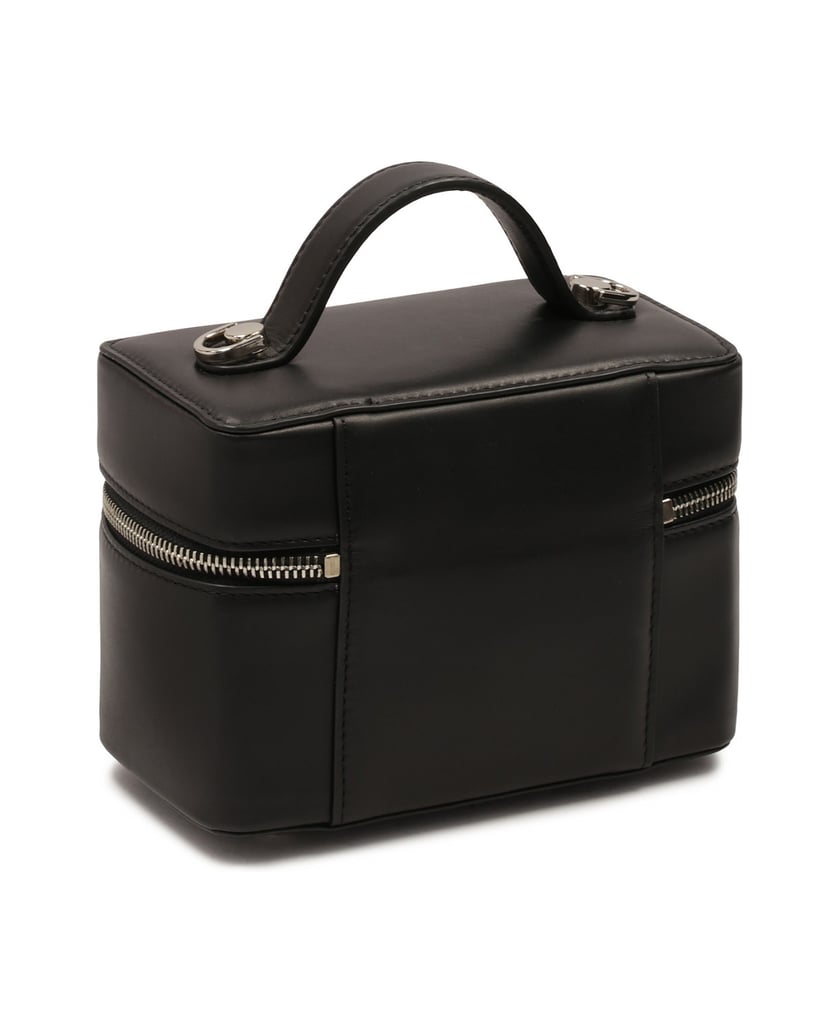 Kazar-Kleine-Kosmetiktasche-aus-Leder-mit-Riemen-schwarz