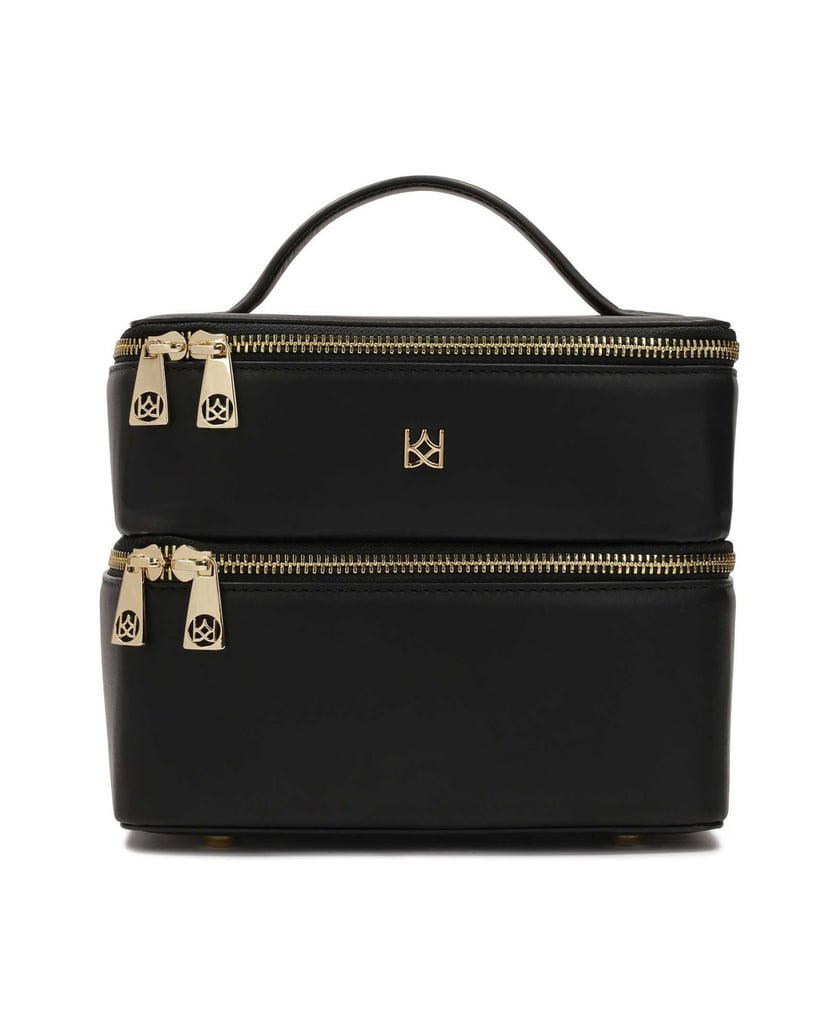 Kazar-Kosmetiktasche-mit-zwei-Fächern-in-Form-einer-Truhe-schwarz