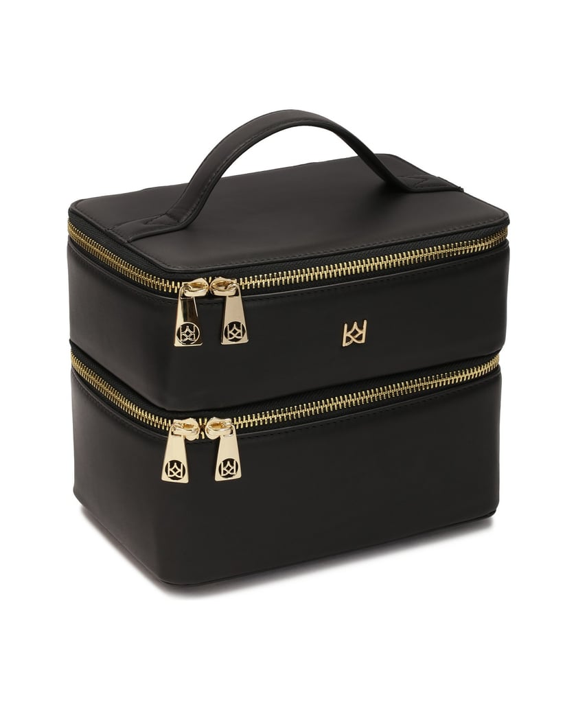 Kazar-Kosmetiktasche-mit-zwei-Fächern-in-Form-einer-Truhe-schwarz