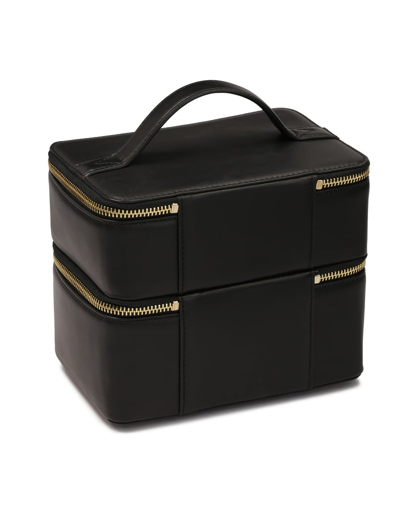 Kazar-Kosmetiktasche-mit-zwei-Fächern-in-Form-einer-Truhe-schwarz