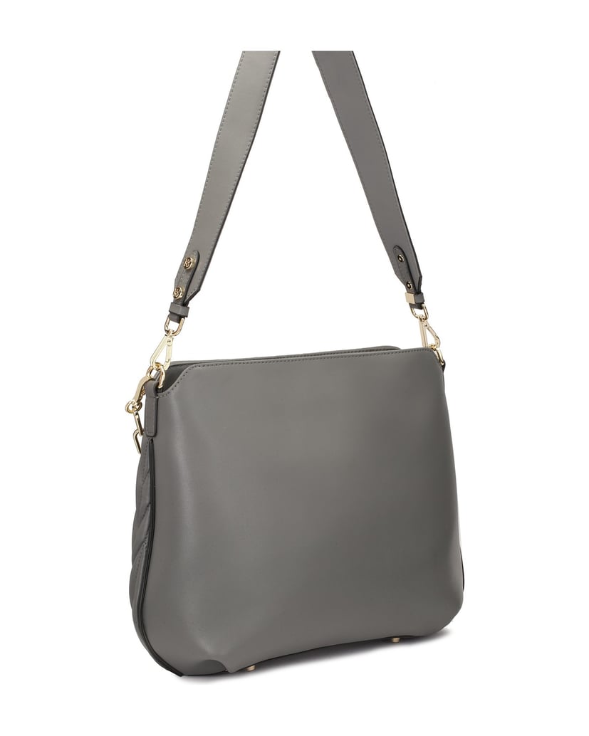 Kazar-Graue-Handtasche-mit-gesteppter-Vorderseite-grau